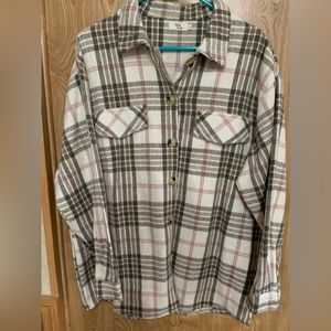 Blushing Brunette. Warm, heavy, button down flannel